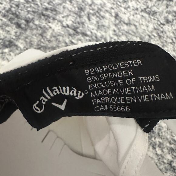 New Callaway Men's White Flexfit 110 One Ten Golf Hat Cap w/ Striped Band & Logo - Picture 10 of 10